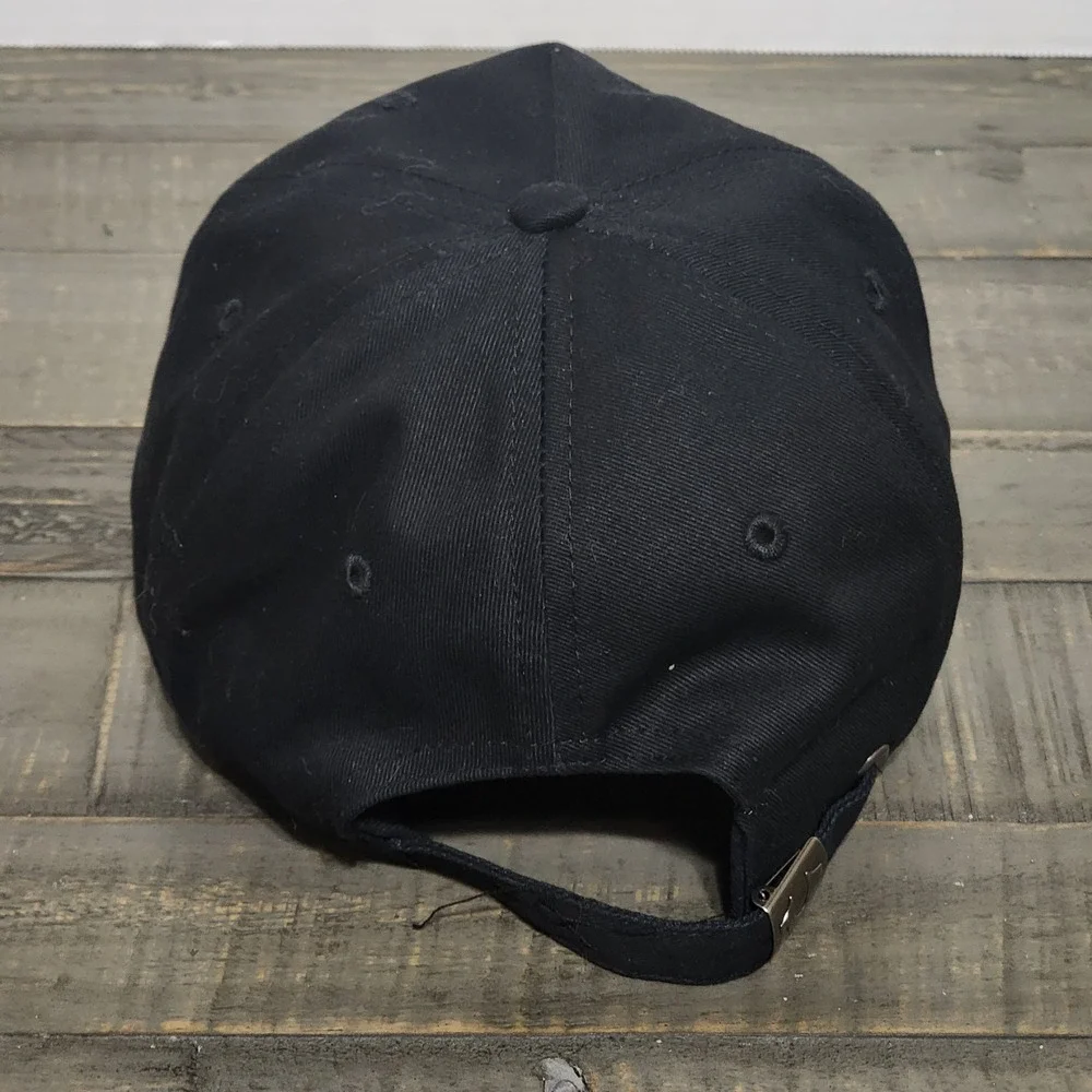 True Religion Brand Jeans Buddha Foil Hat Adult Black Adjustable Buckle Snap Cap